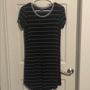 Black striped t-shirt dress